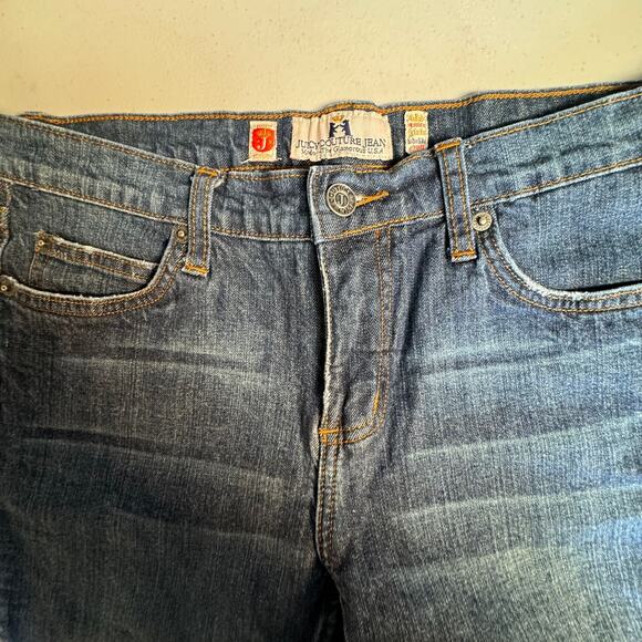 Y2K VTG Juicy Couture Low Rise Flare Sequin J Pocket Jeans Women 30 Medium Wash - Picture 7 of 9